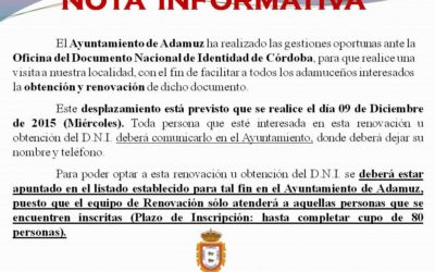RENOVACION DE DNI EN ADAMUZ