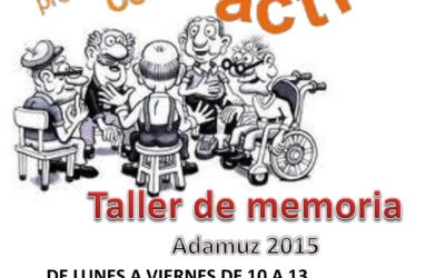 TALLER DE MEMORIA. ¡ PLAZAS DISPONIBLES !
