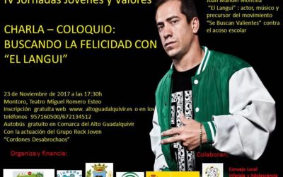 IV Jornadas Jóvenes y Valores con un invitado muy especial , “EL Langui”.