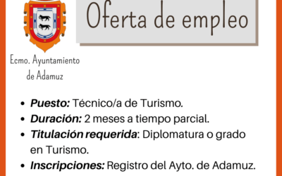 OFERTA DE EMPLEO:  TÉCNICO/A DE TURISMO
