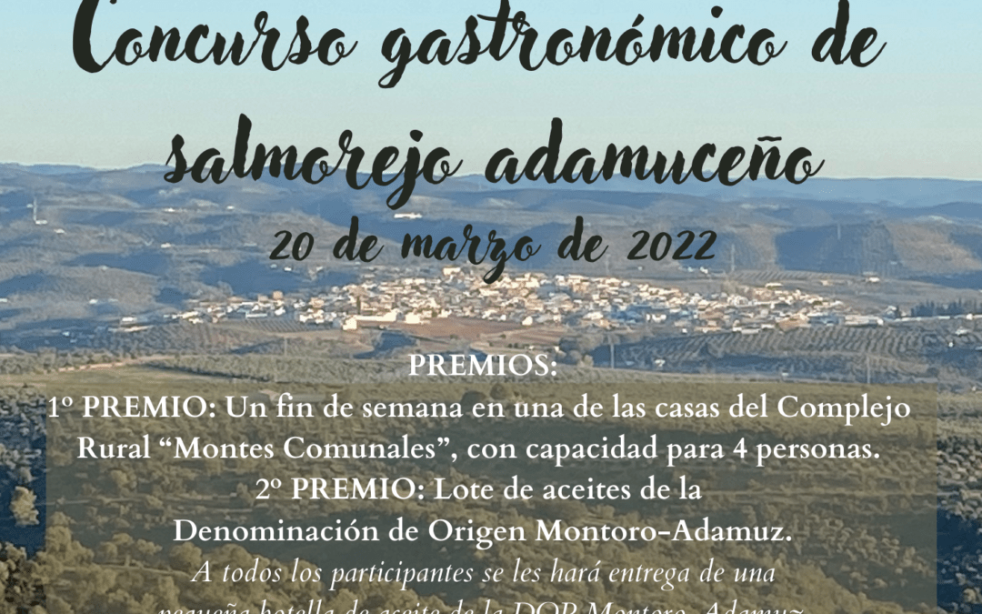 Bases del Concurso Gastronómico de Salmorejo Adamuceño. Botijuela 2022.